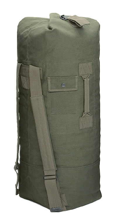 Seesack US Baumwolle Oliv mit Doppelgurt